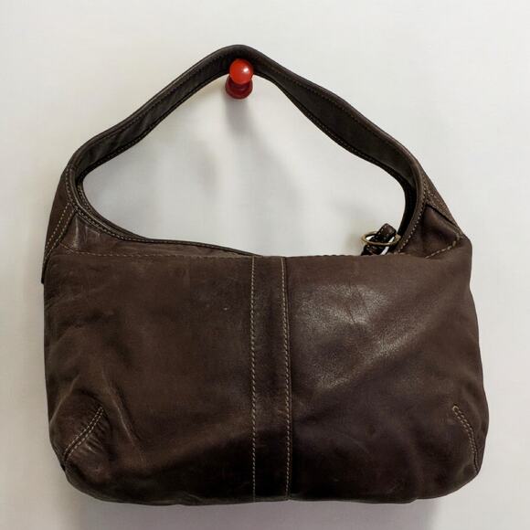 COACH Zip Top ERGO Hobo Shoulder Bag Dark Brown Patent Leather Authentic Dustbag - Picture 2 of 7